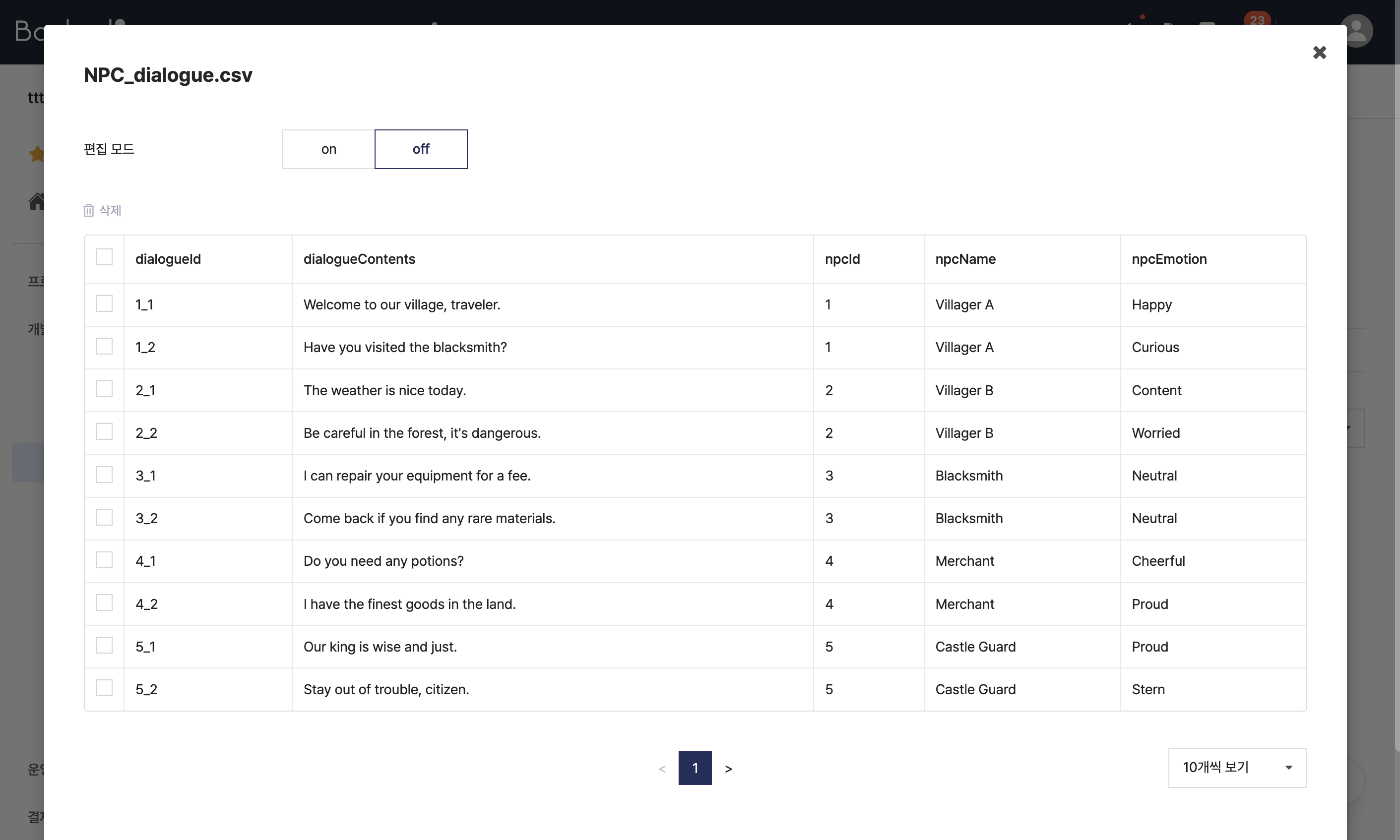 upload csv